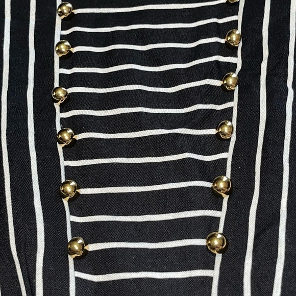 Bergdorf Goodman Adele Simpson vintage midi dress striped black white size 14 - Picture 4 of 7